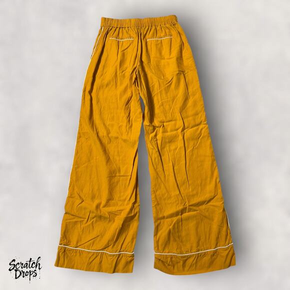 M.Martin Women USA Designer Mustard Yellow Wide Leg Pants Sz XS Made in USA W04 - Picture 3 of 3